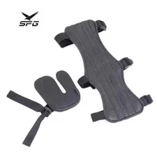 Leather Archery Arm Guard Protector Set Finger Guard Finger Tab for Hunting