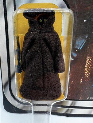 Vintage 1977 Star Wars Jawa 12 Back-C W/ RARE Square Bubble/Inner