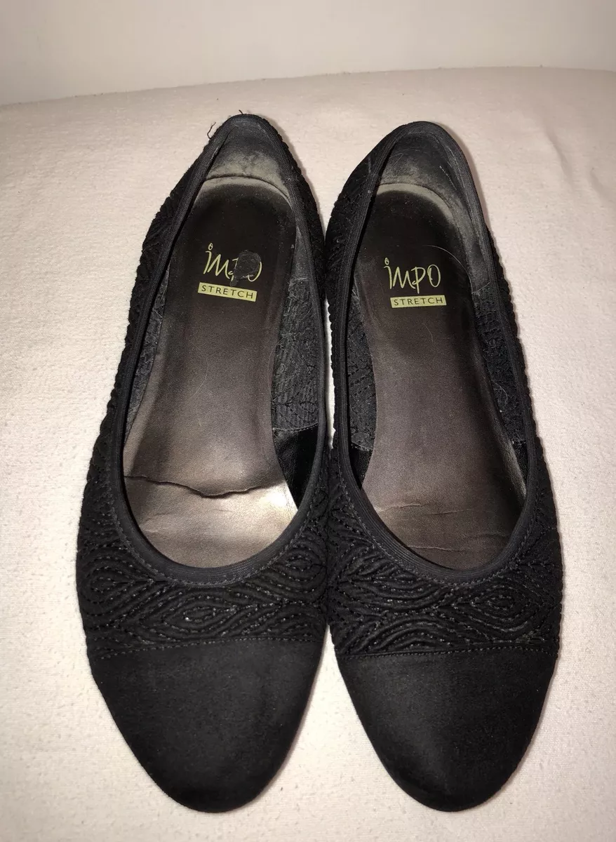 Black fabric store ballet flats