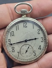 1925 Elgin 12s Pocket Watch Gr 345 Good Balance Sold For Repairs