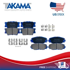 Front+Rear Ceramic Brake Pads Sets W/hardware for Lexus HS250h 06-18 Toyota RAV4