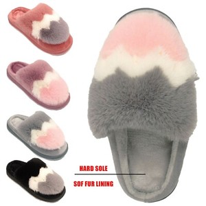 fur slip on mules
