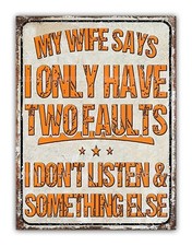 Funny Husband And Wife Metal Garage Sign Man Cave