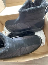 Silent Care Winter Snow Boots Mens 14 Black Waterproof Barely Used/ap