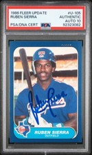 1986 Fleer Update Ruben Sierra Autographed RC PSA Authentic AUTO 10 #92323082