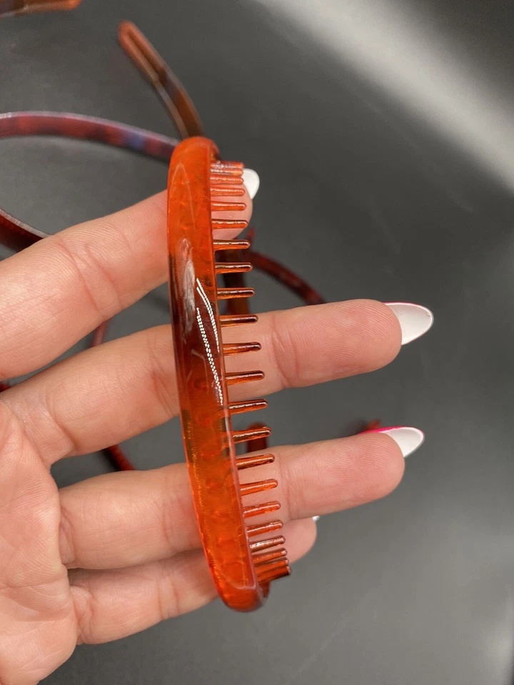 VTG Tortoise Shell Hair Bands Lot Of 5 Plastic 90’s Cottage Core Vintage - Image 3 of 4