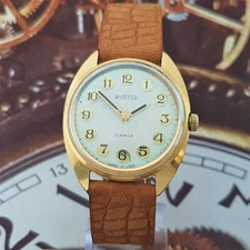 Vintage Watch Vostok 2409 Rare Wristwatch USSR Wostok 17 Jewels Gold Plated