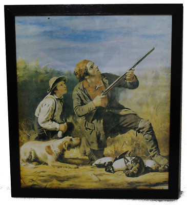 William Ranney Lithograph Framed Hunter With Dog - Partridge Hunting ...