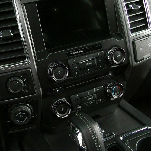 Black Conditioner Audio Switch Knob Ring Cover Trim Compatible Ford F