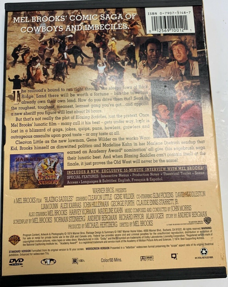 Blazing Saddles (DVD, 1974, Standard & Widescreen) 12569100121 eBay