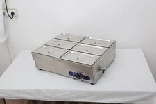 Techtongda 6-Pan Food Warmer Countertop Steam Table 110V1500W Kitchen Supply US