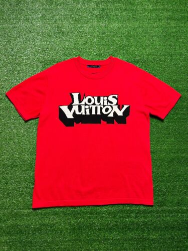 LOUIS VUITTON Logo embroidery T-shirt Size M Black Auth Men Used from Japan