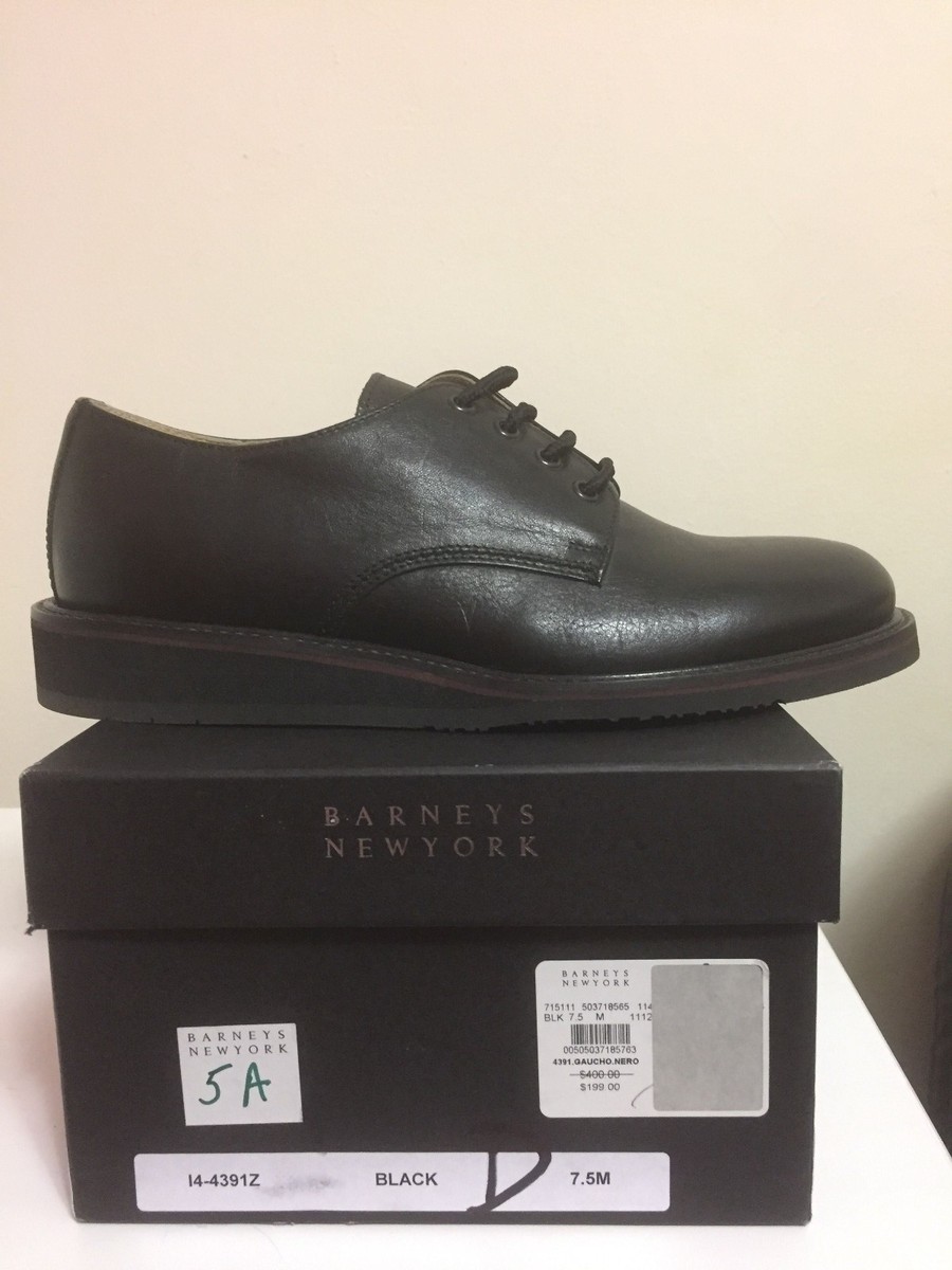 Barneys New York NY Leather Black Mens Shoes Sz 7.5 Made in  display picture 3