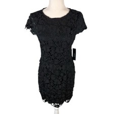 Lulus Black Lace Open-Back Mini Dress Size M NWT