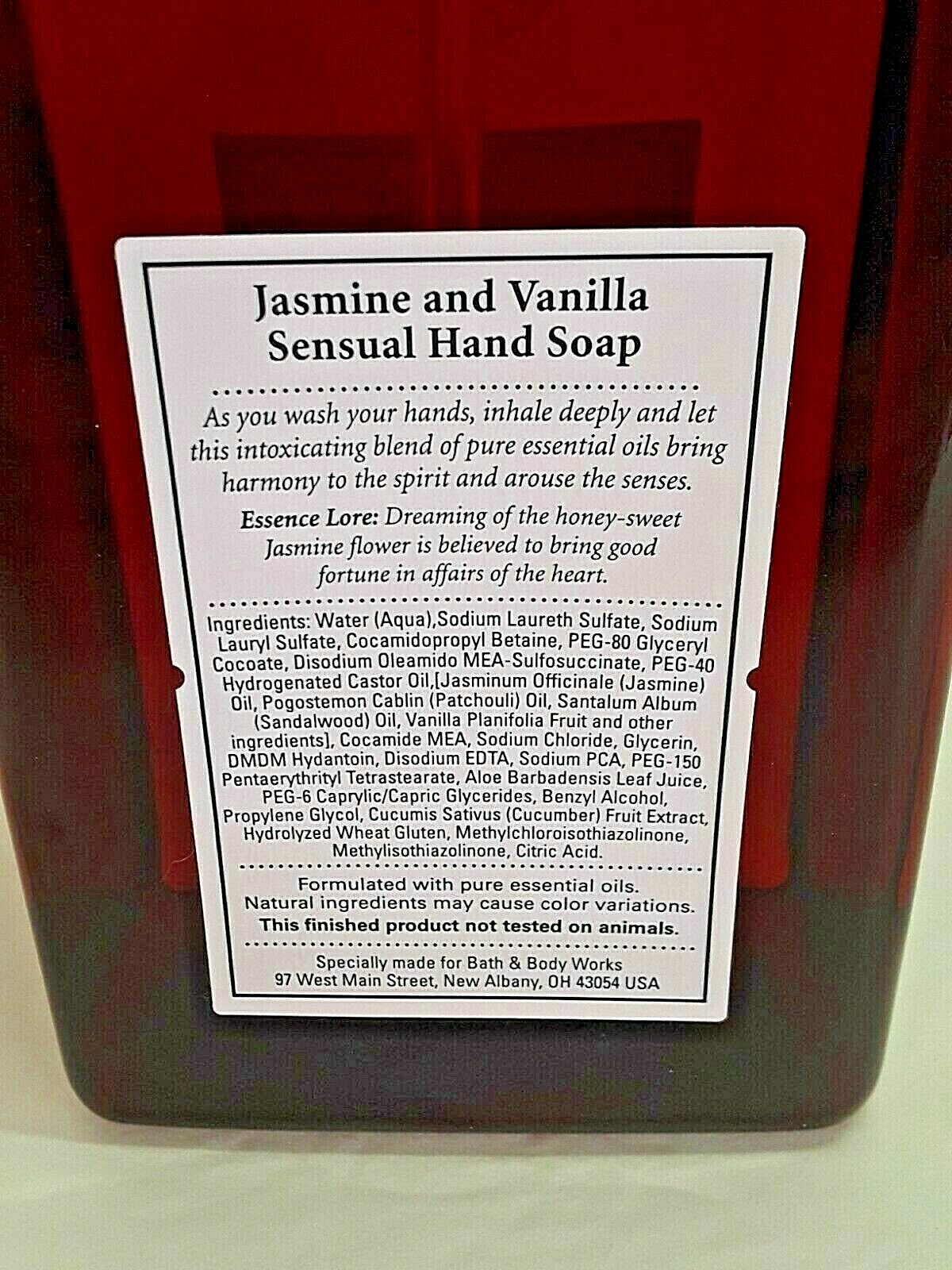 Bath Body Works Aromatherapy Sensual Jasmine & Vanilla Hand Soap 25.4oz RARE eBay