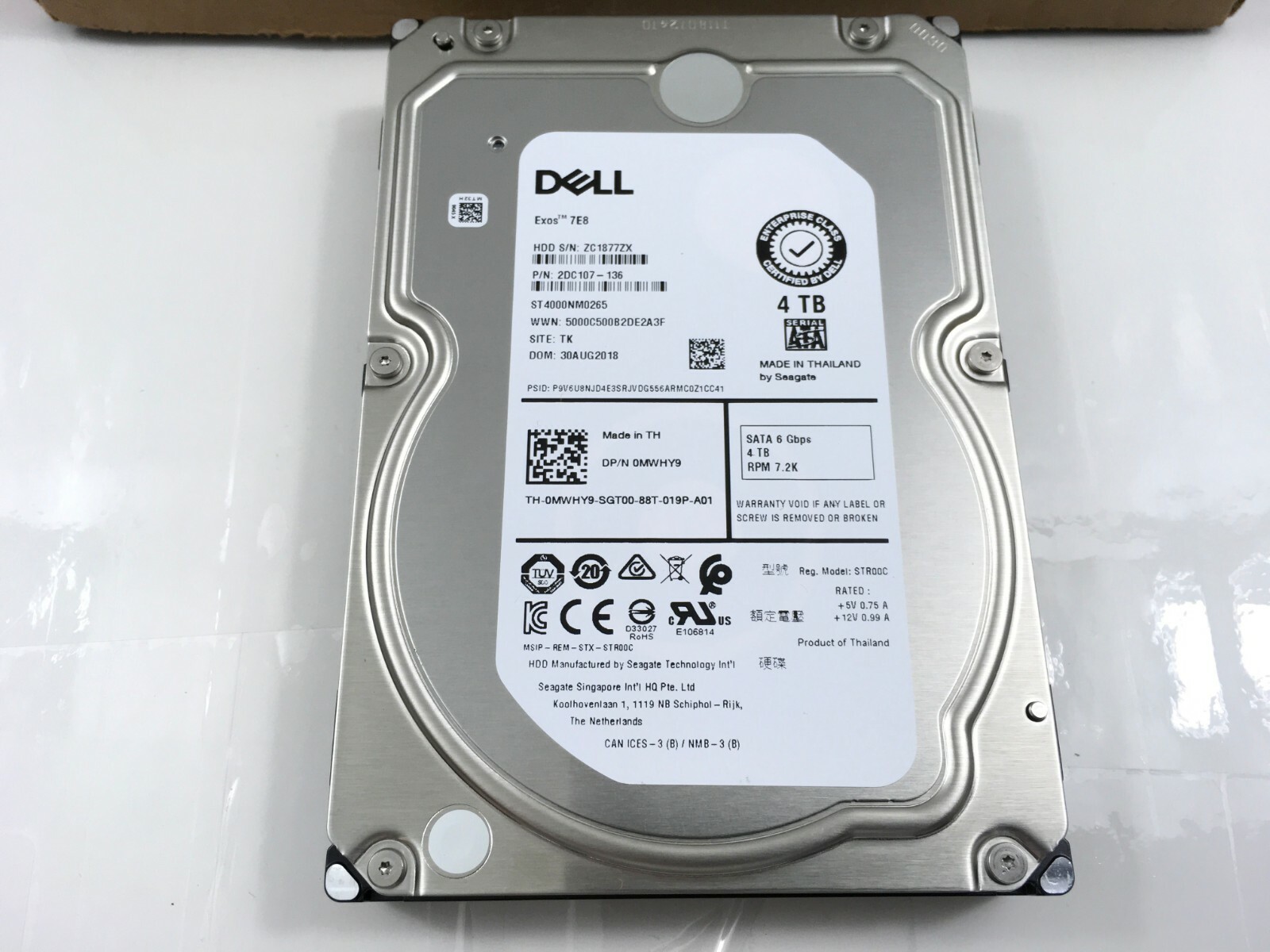 GCHH1 DELL 4TB 7.2K SATA 3.5 LFF 6Gbps HDD 0f19448 - Foto 10