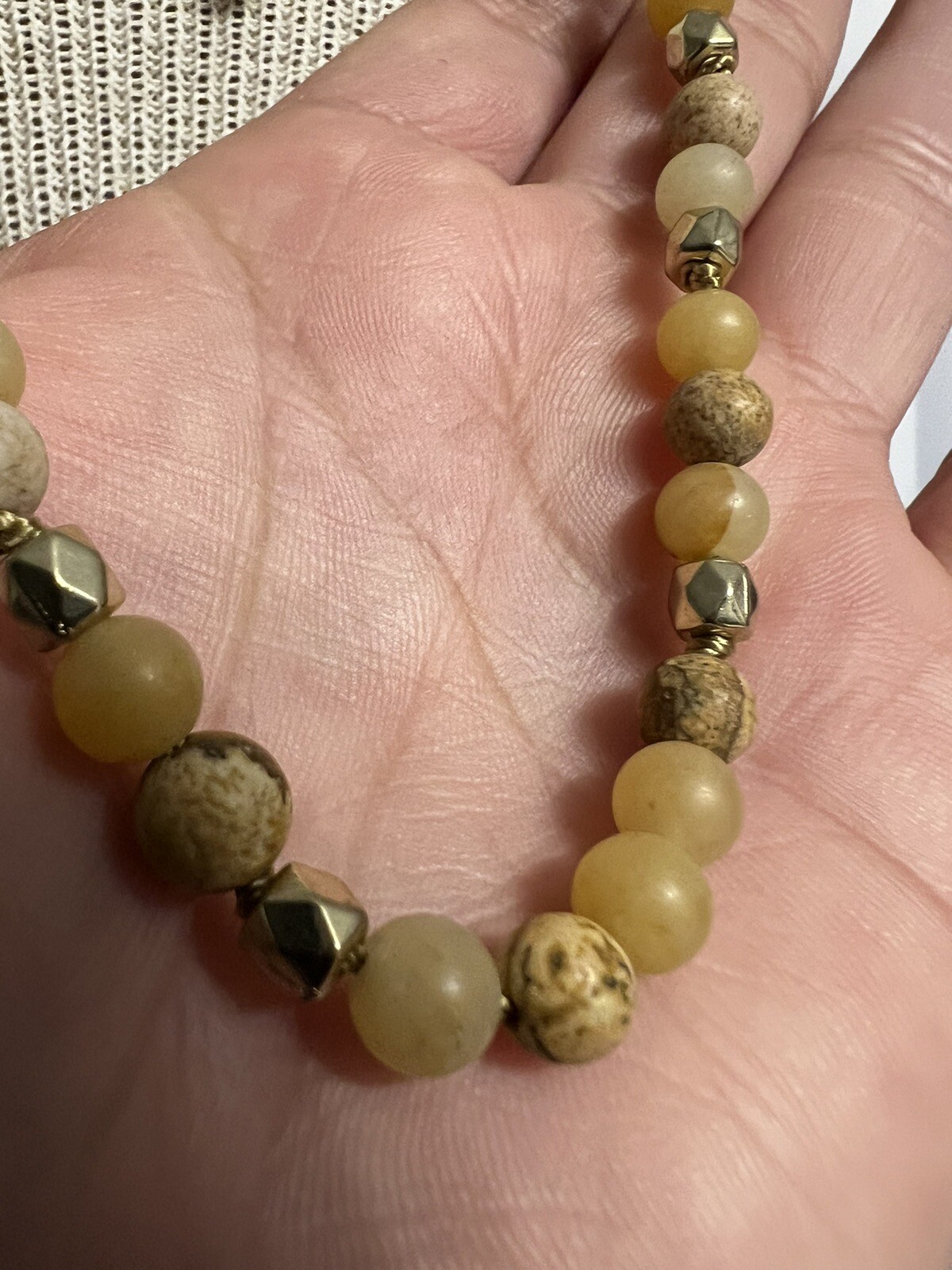 Natural Stone Gold Tone Stackable Detachable Neck… - image 5