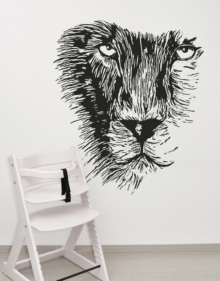 Adesivo de parede Lion. Arte de parede/decoração de escritório em casa para quarto infantil. #OS_AA541 - Imagem 3 de 4