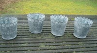 4Er -Set Windlicht Gartendeko Mini-Pflanztopf Eisen Antikgrau Versandkostenfrei