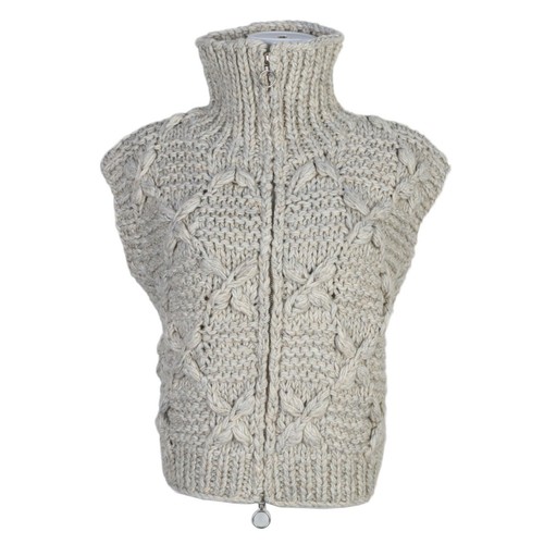 Women Minimalistic Knitted Zipper Sweater Ladies Sleeveless Shirt Vest