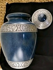 Cremation Urn for Human Ashes, Large Handcrafted Funeral Metal With Bag