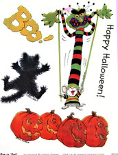Suzy's Zoo "Happy Halloween " Scrapbook 4.5"x 6" Sticker 9834 BULK 25 SHEETS