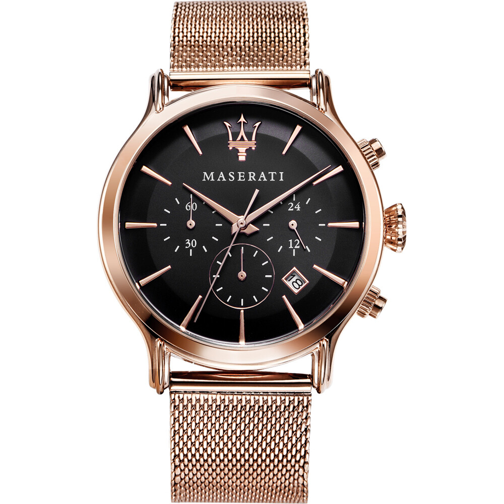 Maserati Epoca Rose Gold Stainless Steel Case Strap Men's Watch