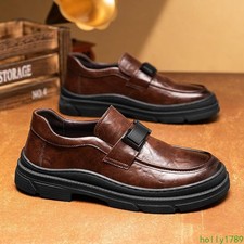 Men Formal Pump Work British Round Toe Dress Business Pull On Oxford Retro Shoes