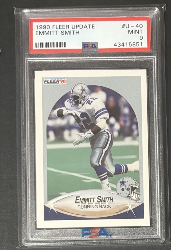 1990 Fleer Update Emmitt Smith Dallas Cowboys #U-40 PSA 9 MINT