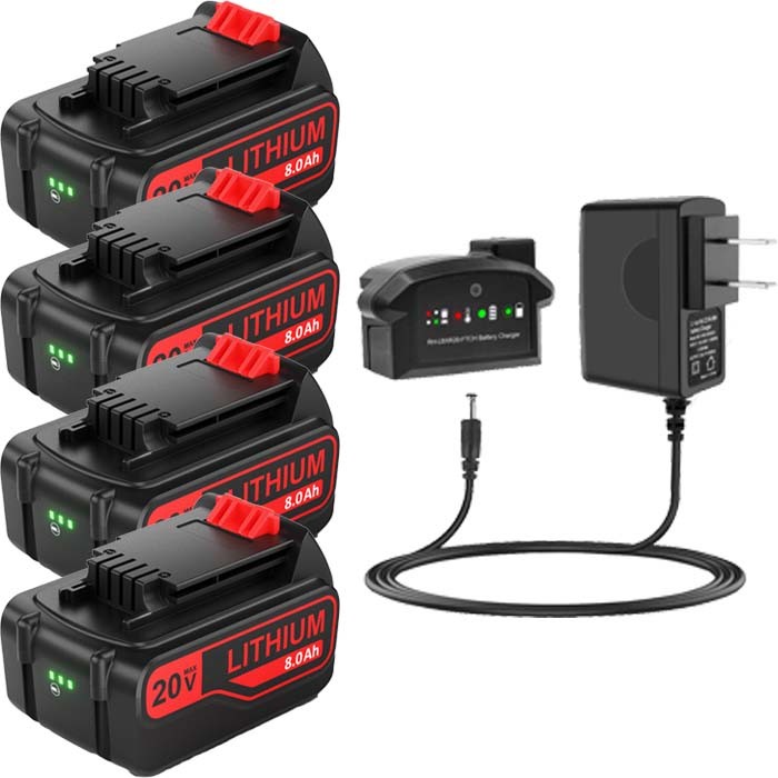 For Black+Decker 20V 8.0Ah Lithium MAX Battery Li-Ion LBXR20 LBXR2020 or Charger