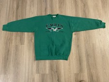 Vintage 90  s Philadelphia Eagles Logo Athletic Crewneck Sweatshirt Green Sz L