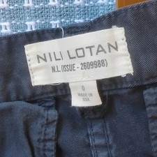 Nili Lotan Women's Black Pants Solid Flat Front Button Zip Accents Regular