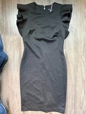 Tommy Hilfiger Black Zip dress size 2 ruffle sleeve Wedding Vacation Office chic