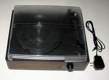 3 Speed Retro Bluetooth Turntable Player Built-in Speakers Brown M49A TESTED