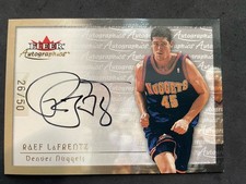 RAEF LAFRENTZ 2000 FLEER AUTOGRAPHICS GOLD AUTO 26/50