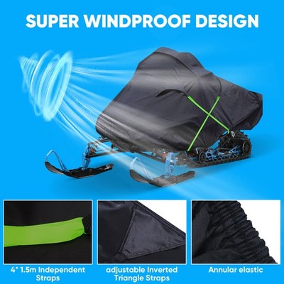 NEVERLAND Snowmobile Cover Waterproof for Polaris Ski Doo Yamaha fit up to 110''