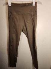 Unbranded Women's Olive Green Leggings Ankle Length Sz Small Waist 25"