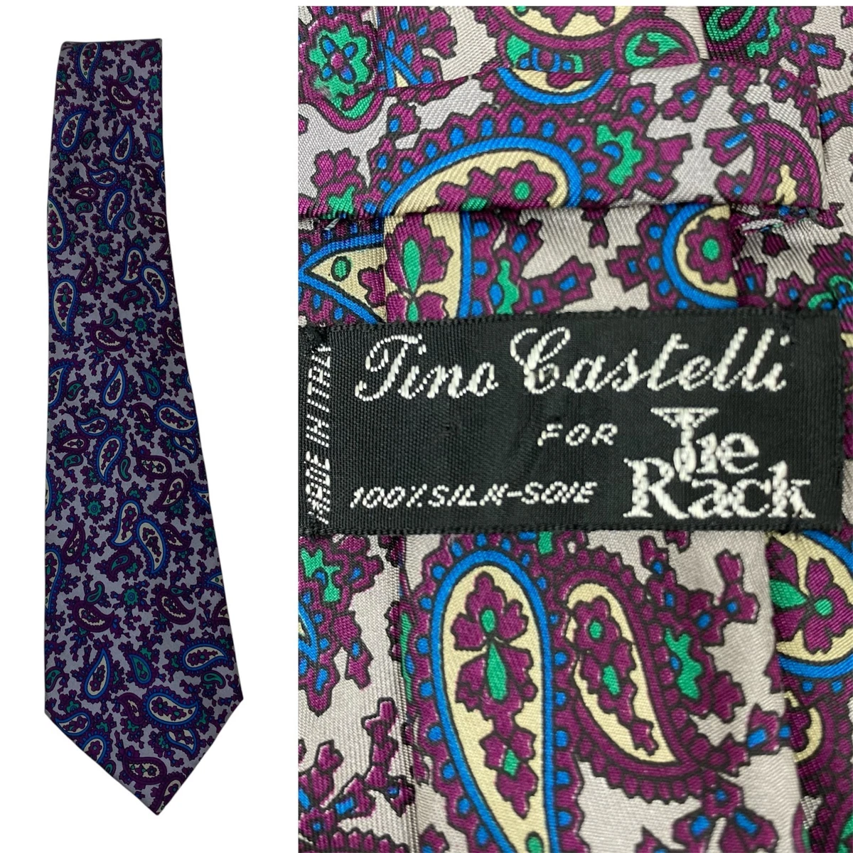 Cravatta Uomo Classica Floreale Jacquard Tessuta In Seta – Nero, Verde, Viola, Blu - Foto 3