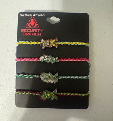 Bioworld FNAF Security Breach 4-Pack Bracelet Set Adjustable 2024 MPN 32471388