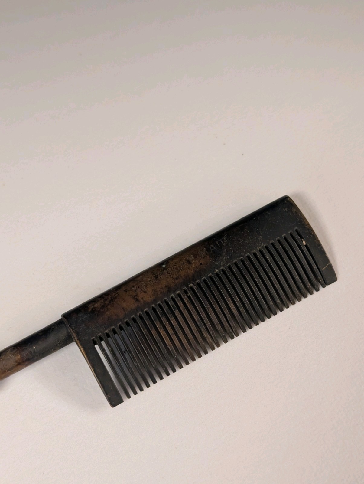 Vintage Kentucky Maid Brass Hair Straightener Pressing Hot Comb Metal Handle