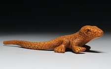 Antiker japanischer NETSUKE Gecko - signiert - Okimono - selten aus Japan