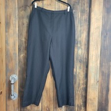 LAUREN RALPH LAUREN Gray Worsted Wool Pinestripe Pants Academia SIZE 16