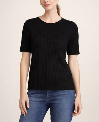 Sutton Studio Silk Cashmere Knit Top Black Size L | Bloomingdale s Exclusive