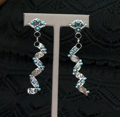 Chaco Canyon Sterlingsilber Dornröschen Türkis Wirbel Ohrhänger - Neu mit Etikett