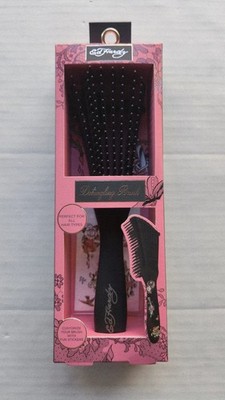 Ed Hardy Detangling Brush with Stickers X 1 Sheet - Color: Black