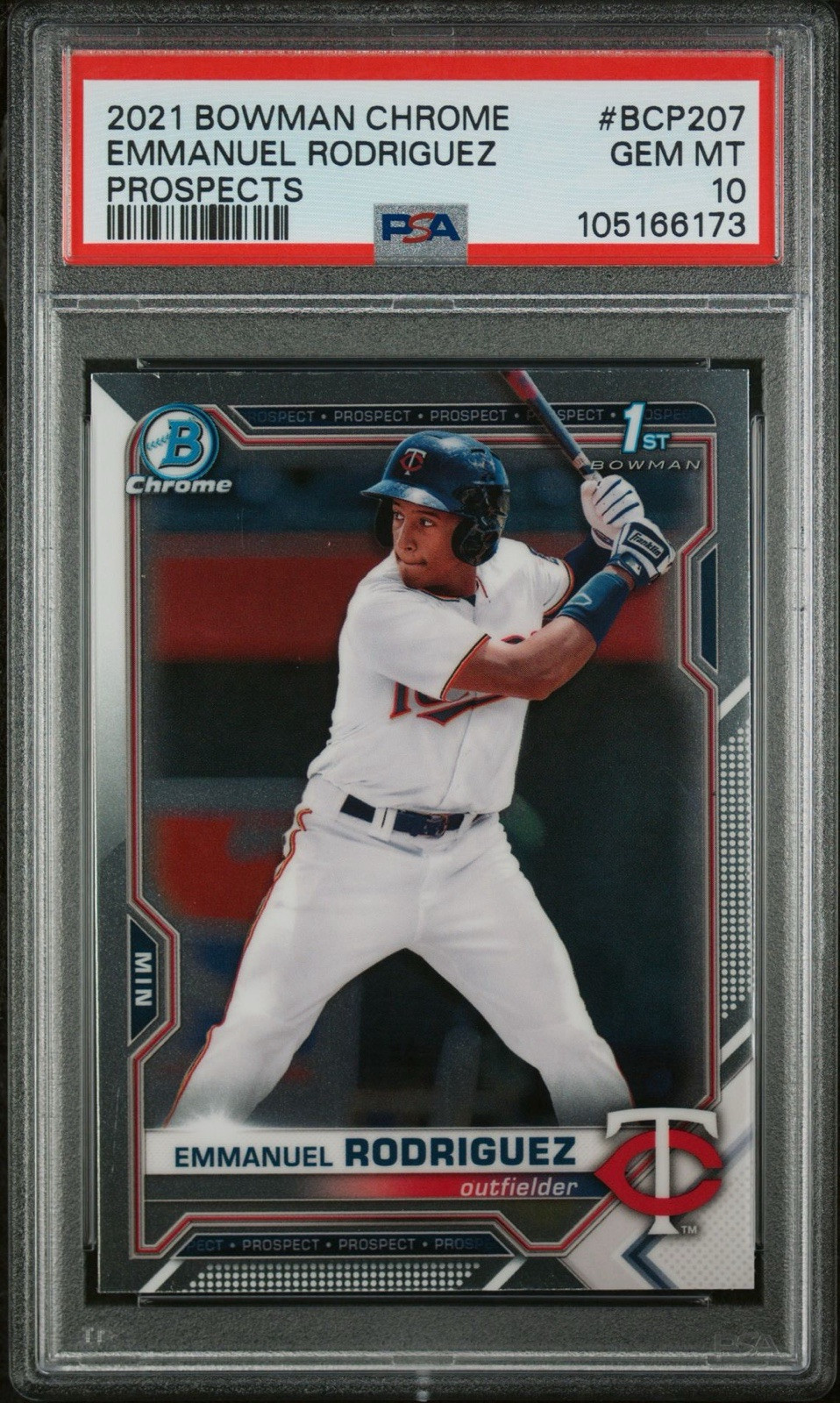 Emmanuel Rodriguez 2021 1st Bowman Chrome PSA 10 GEM MINT #BCP207 Prospect QTY