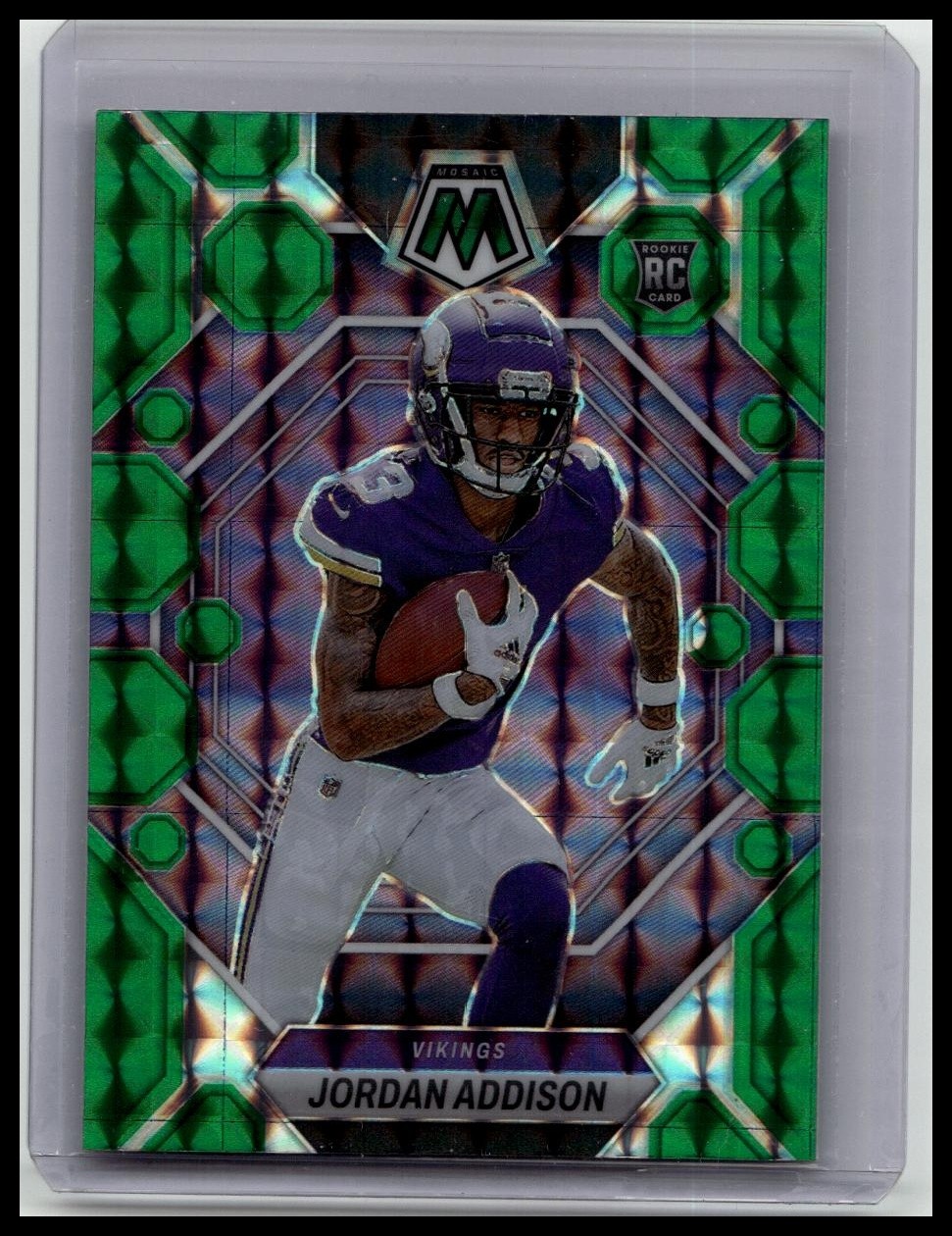 2023 Panini Mosaic #337 Jordan Addison Green Mosaic
