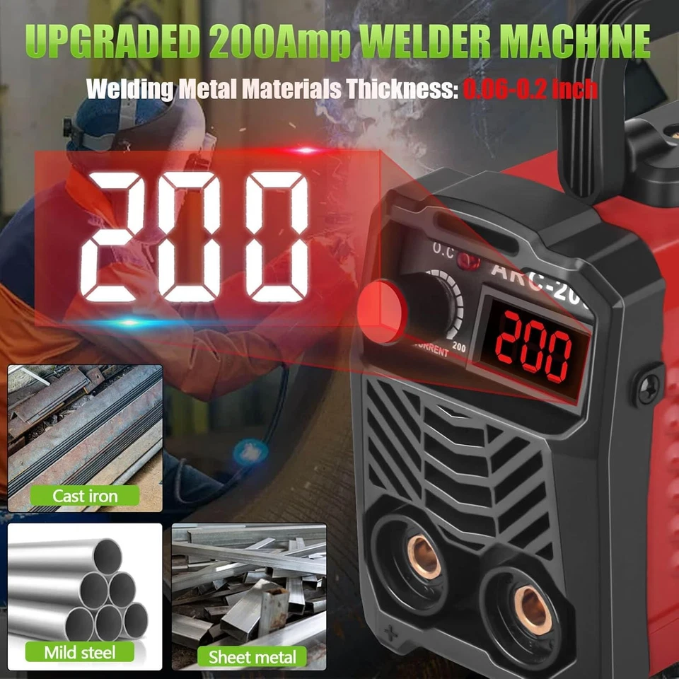 200Amp Stick Welder Welding Machine Portable Inverter 110V 1/16"-1/8" Rod ARC - Image 2 of 4