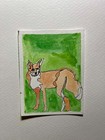 ACEO. Art Cards Editions & Originals. Gouache. Fox. Red Fox. Animal. Nature.