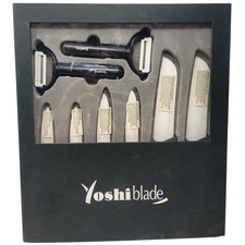 Yoshi Blade Knife Set w/6 Knives & 2 Peelers New Old Stock Open Original Box